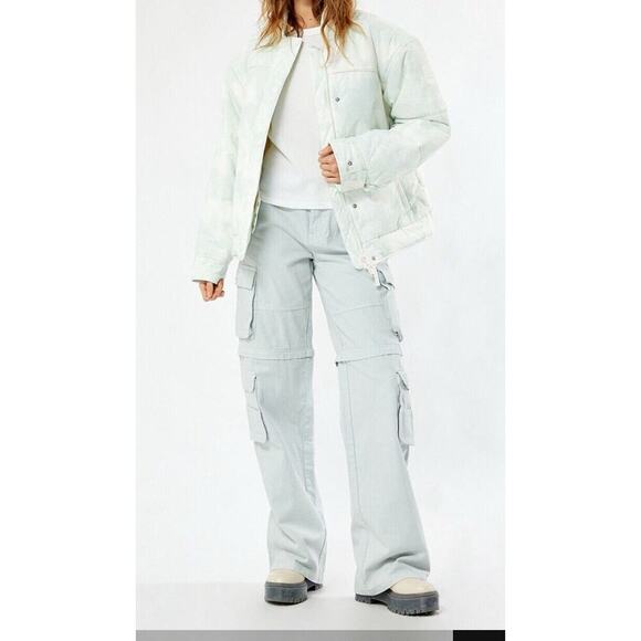 Free People Movement Bunny Slope Printed Puffer Ski Jacket Mint Green Large New - Picture 4 of 4